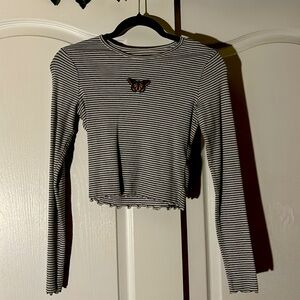 Hollister striped butterfly shirt